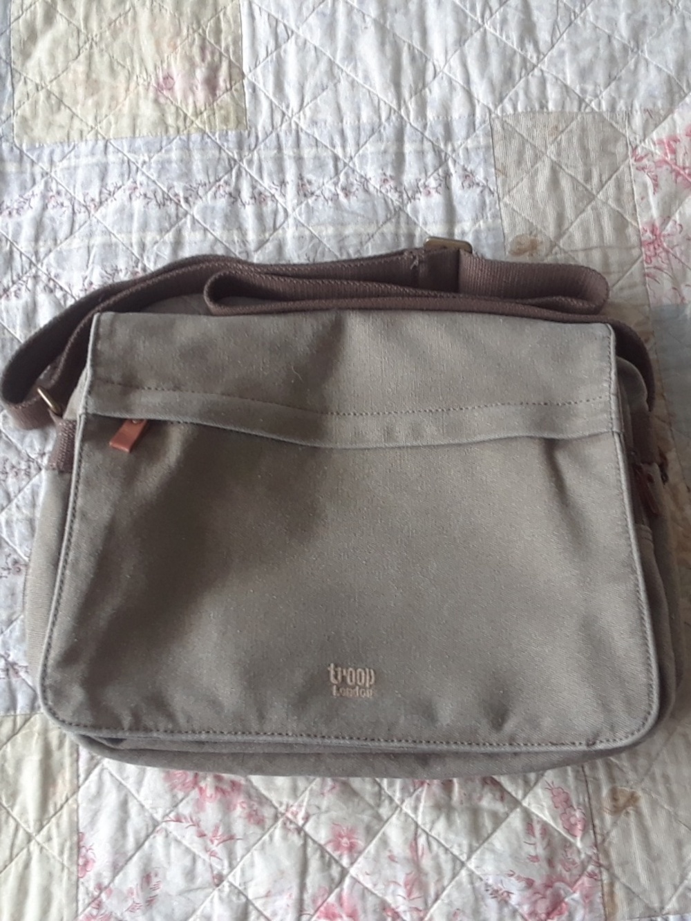 Vintage TROOP LONDON Olive Canvas Messenger Bag